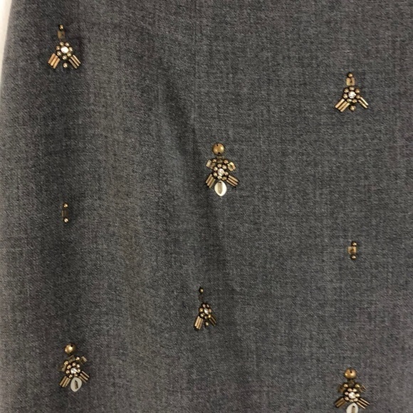 NWT Nordstrom Trending Gray Beaded Classic Pencil Skirt - Picture 2 of 8